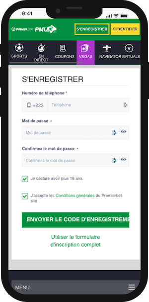 inscription premier bet mali