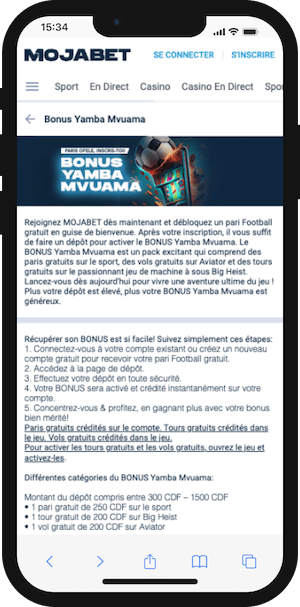 mojabet bonus de bienvenue