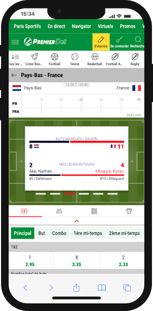 cotes pour parier pays bas france 