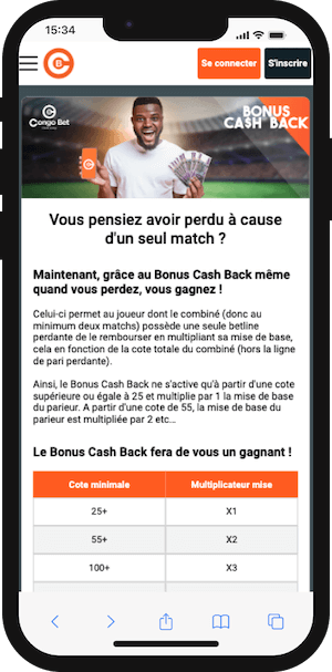 promo cashback sur congo bet