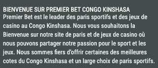 premier bet congo kinshasa bienvenue
