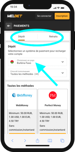 melbet burkina faso paiements