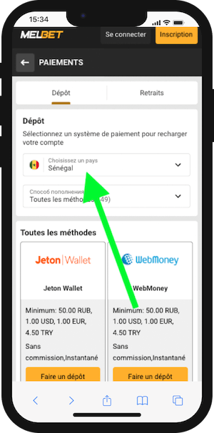 melbet senegal paiements sur mobile