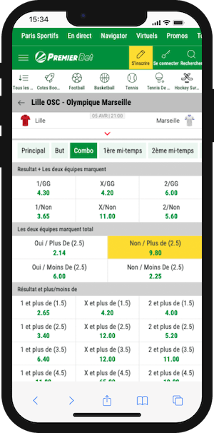 lille vs om combo premier bet