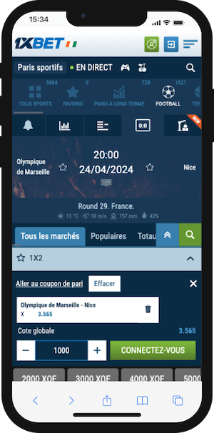 pronostic om vs nice sur 1xbet