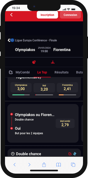 cotes olympiacos vs fiorentina sur 1win