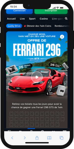 gagner une voiture avec 1win